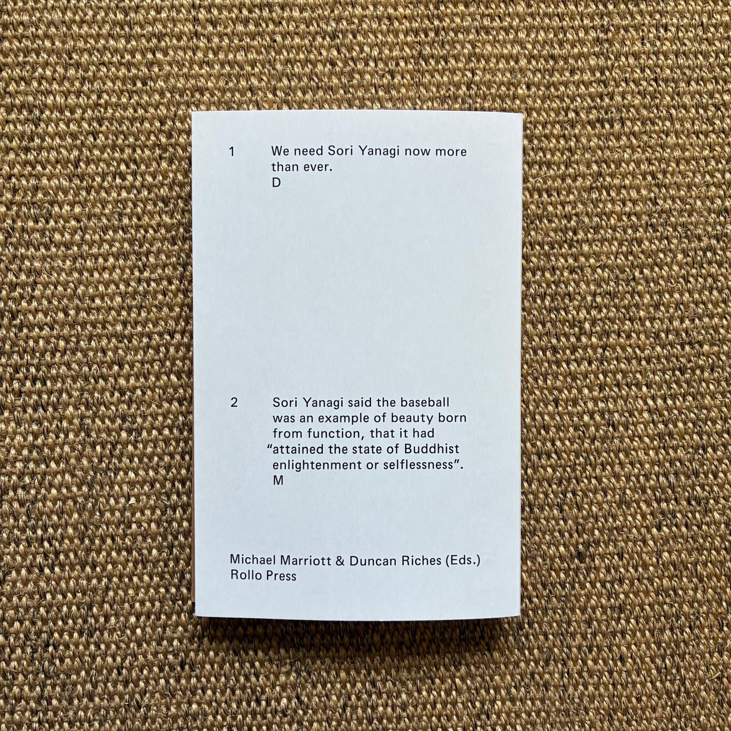 Rollo Press - The Sori Yanagi Appreciation Society Book