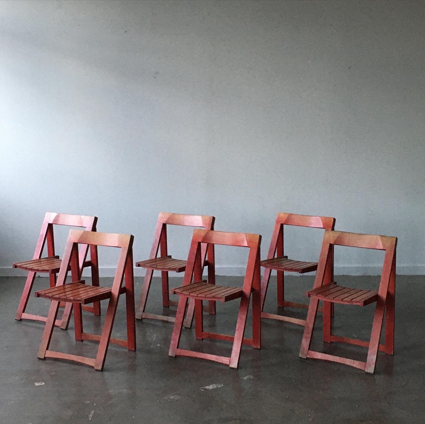 Set of 6 Aldo Jacober Folding Chairs
