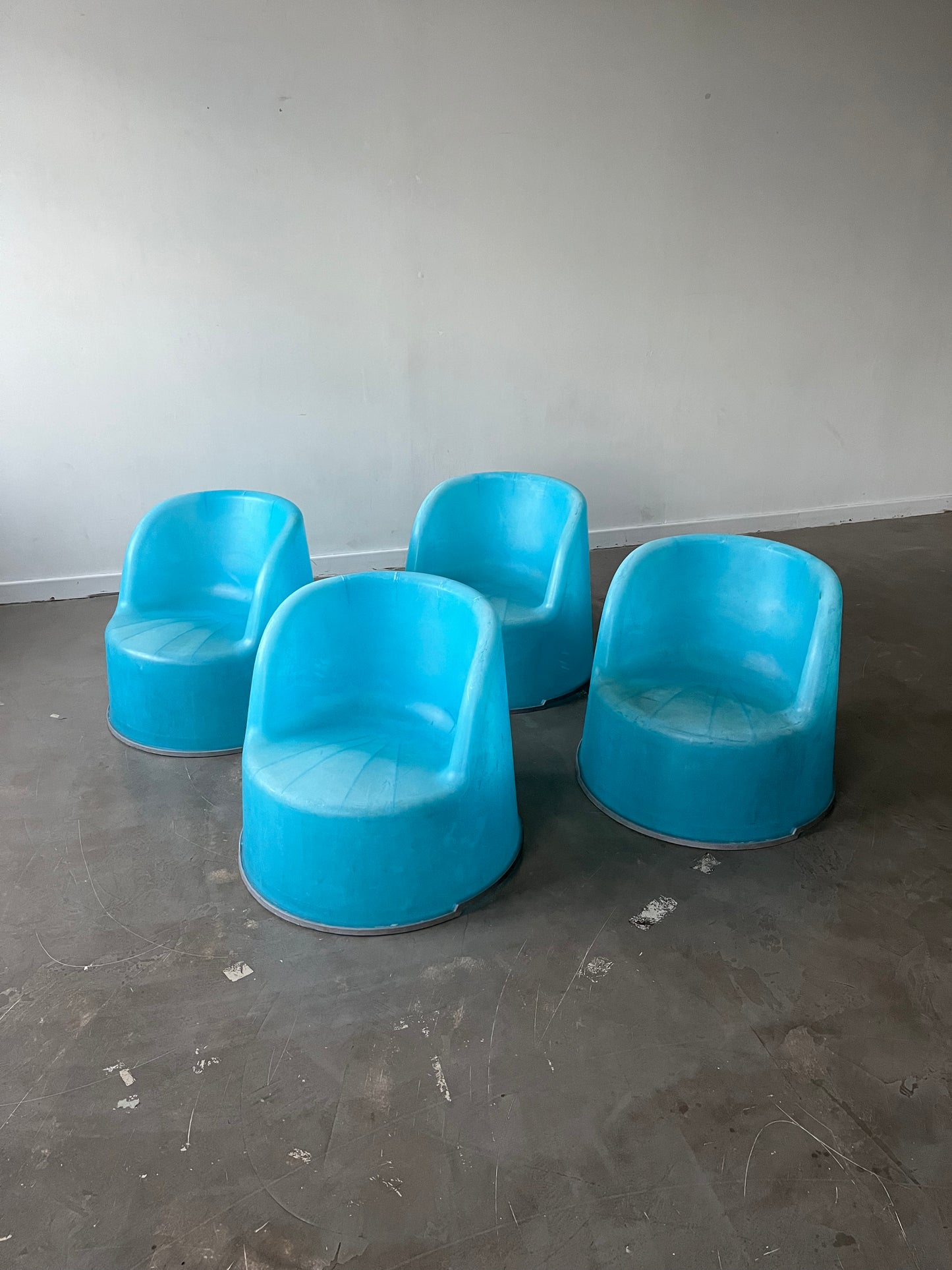 Set of 4 Ikea Kimme Stacking Plastic Garden Chairs