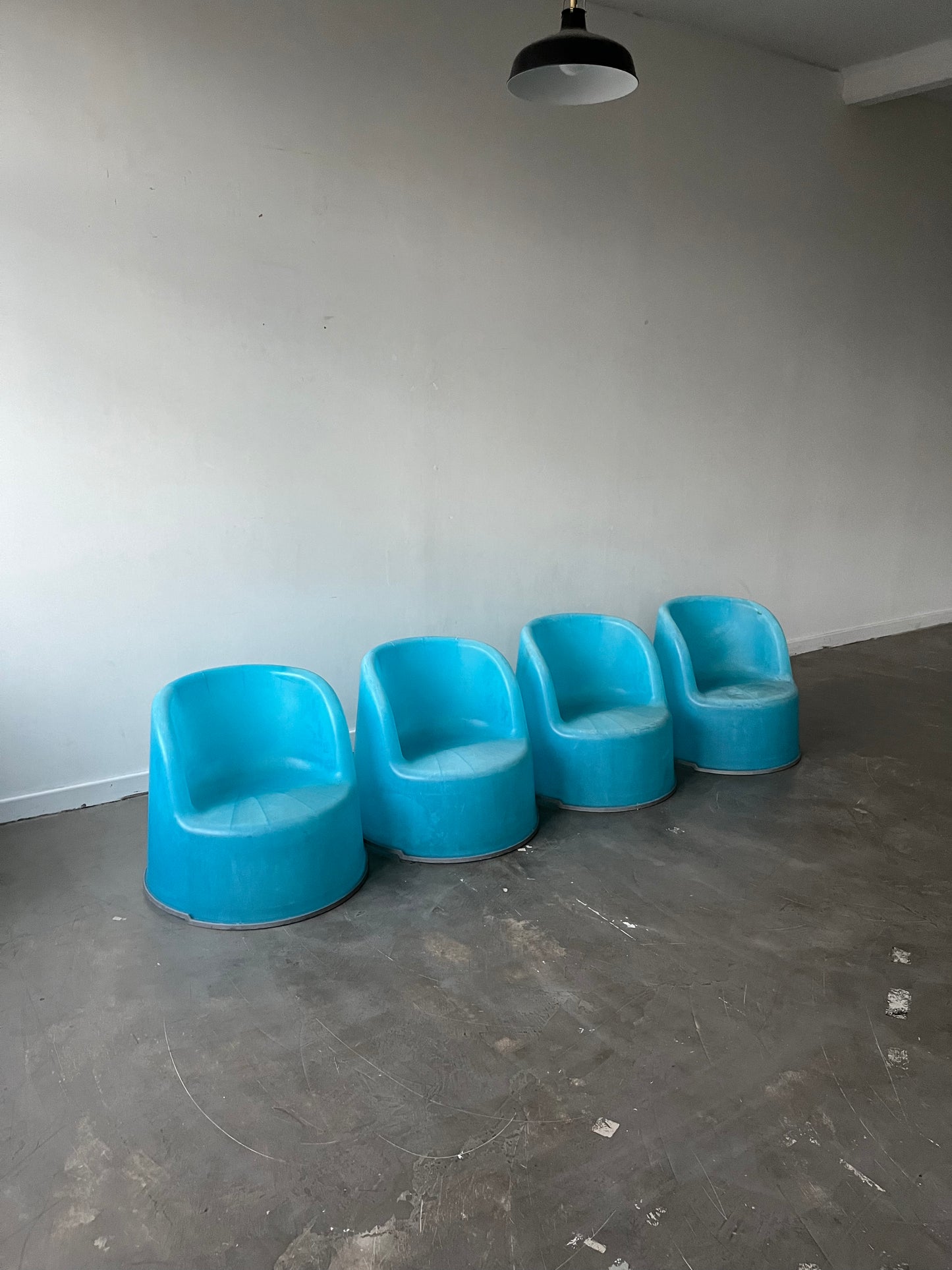 Set of 4 Ikea Kimme Stacking Plastic Garden Chairs