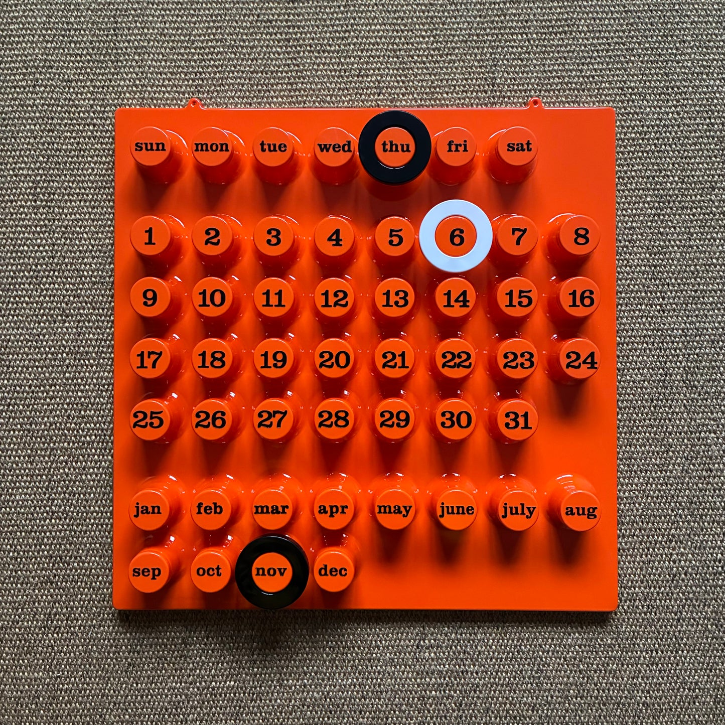 Ring-a-Date Perpetual Calendar - Orange